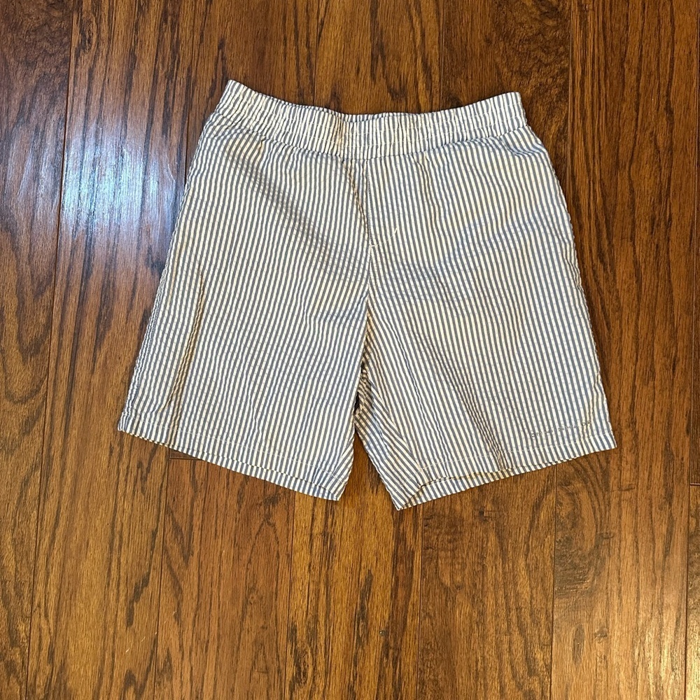 Columbia Blue and White Swim Trunks Lightweight Elastic Waist